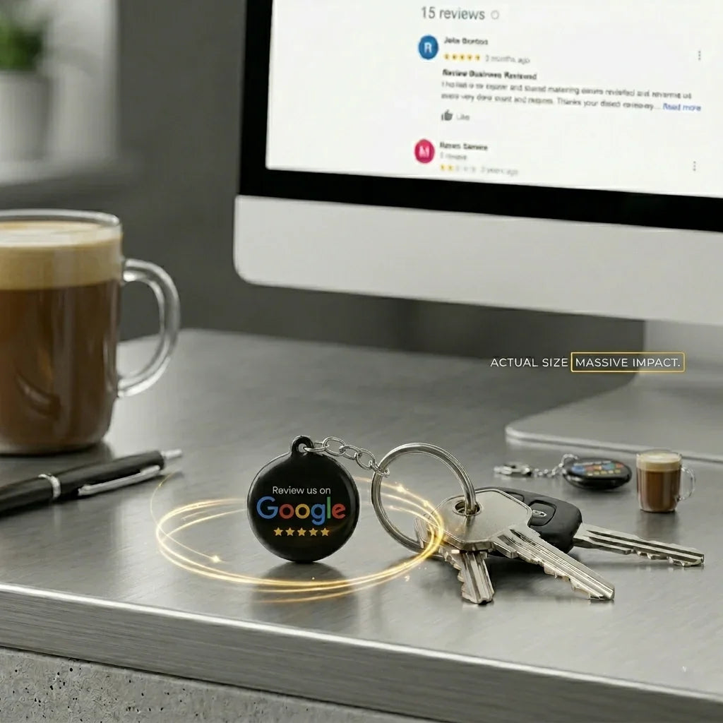 NFC Google Review Keychain - Portable Acrylic Tap-to-Review Tag