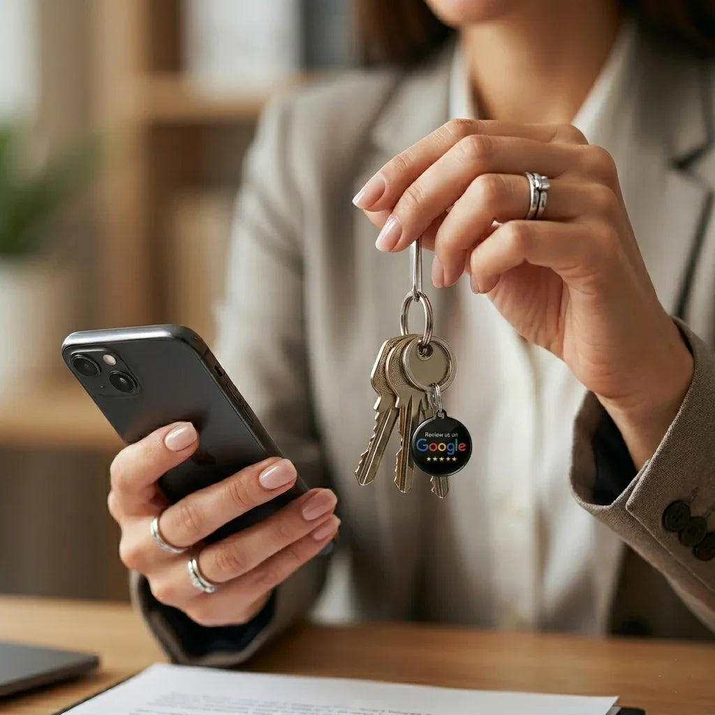 NFC Google Review Keychain - Portable Acrylic Tap-to-Review Tag