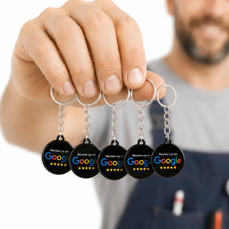 NFC Google Review Keychain - Portable Acrylic Tap-to-Review Tag