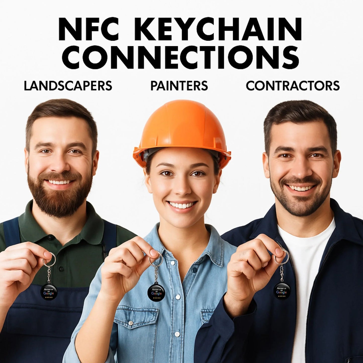 NFC Google Review Keychain - Portable Acrylic Tap-to-Review Tag