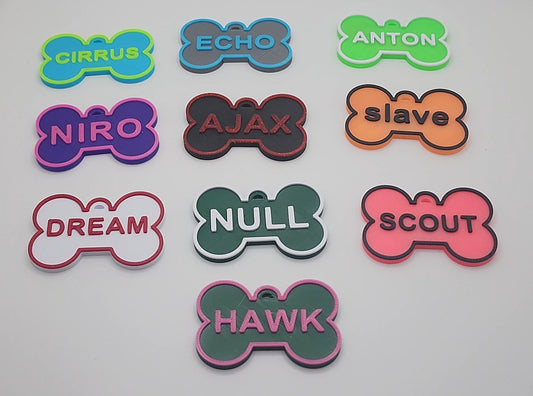 🐾 High Tech: 3D Printed Pup Bone Name Tags (Includes NFC Chip)