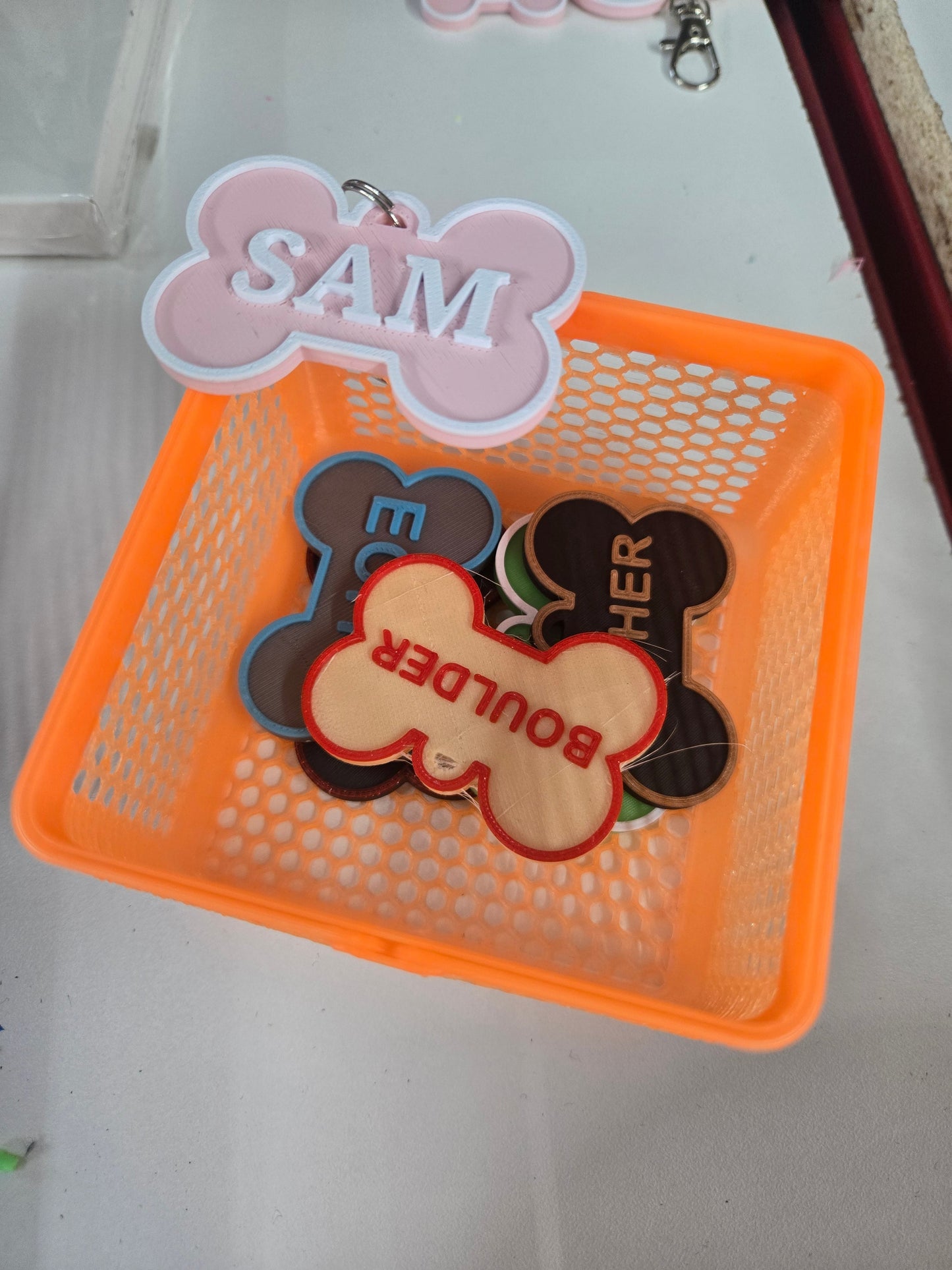 🐾 High Tech: 3D Printed Pup Bone Name Tags (Includes NFC Chip)
